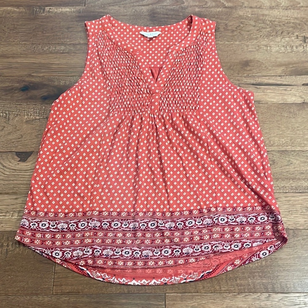 Lucky Brand Women’s Sleeveless V-Neck Blouse Shirt - Boho Floral - Size M
